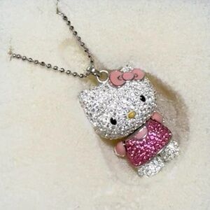 SWAROVSKI × SANRIO Hello Kitty 3D Moving Parts Pendant Necklace LIKE NEW RARE